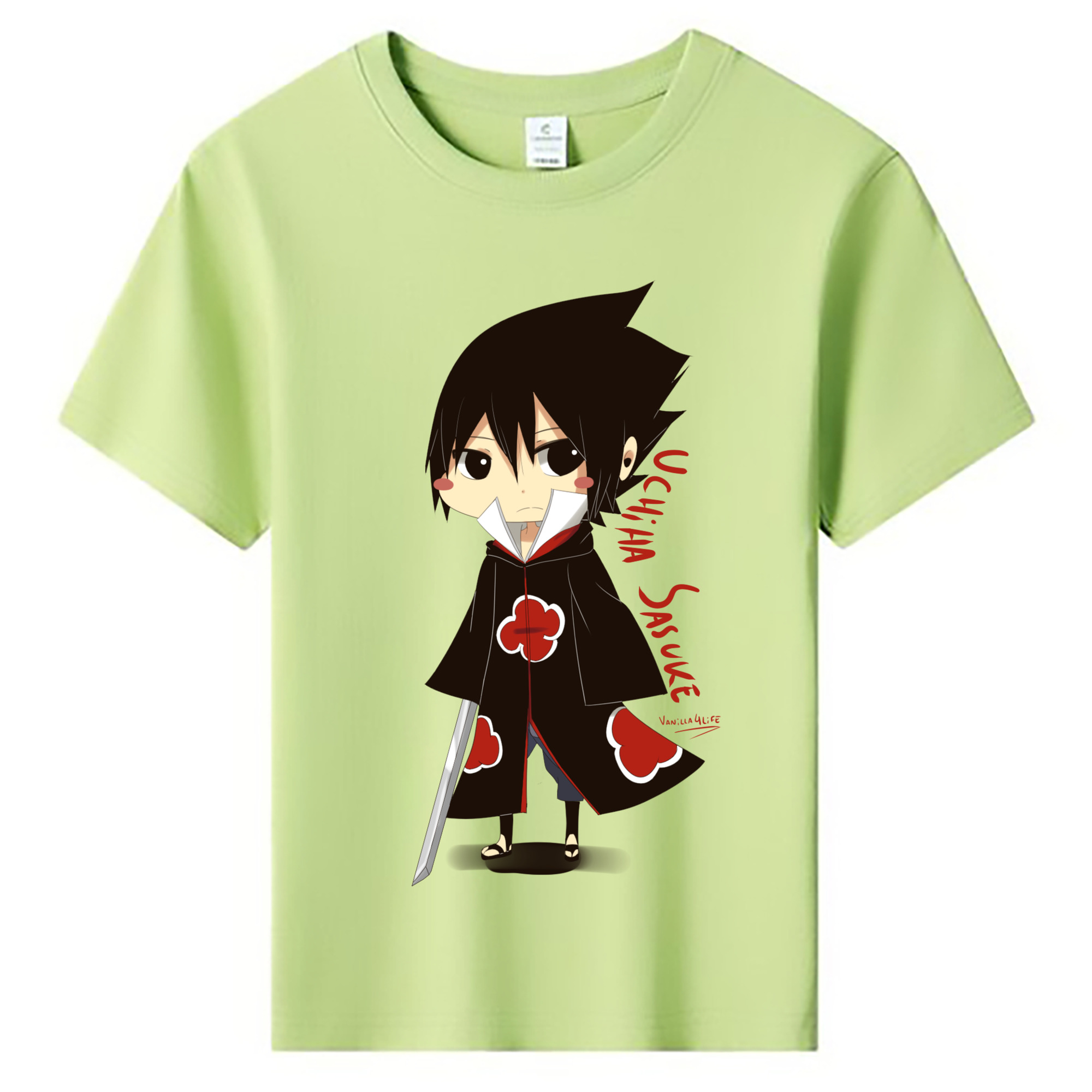 （画像用） NARUTO -ナルト- うちは サスケ Uchiha Sasuke 綿100％キッズTシャツ（フロントプリント）